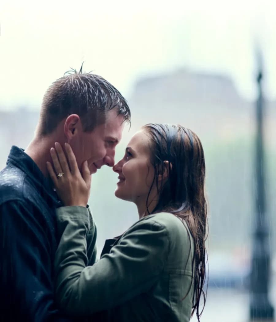 Couple in love on campus