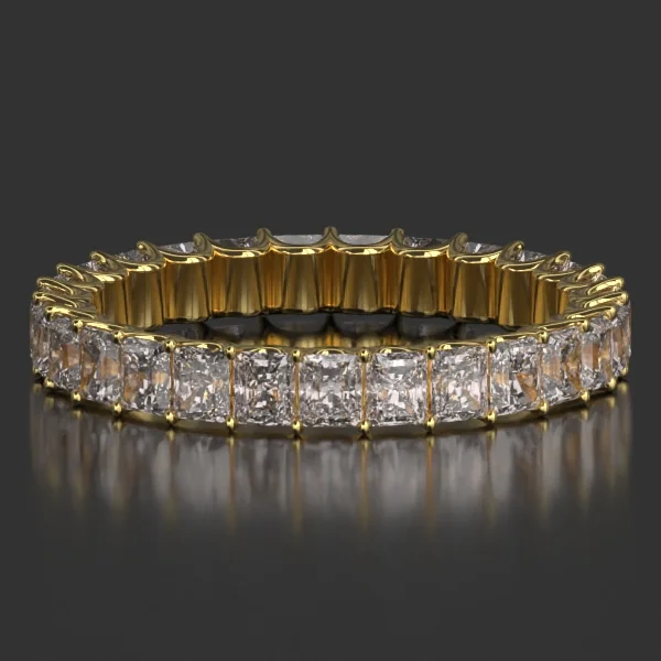 2.7 x 2.3 mm U-Shaped Shared Prong Eternity Band in Yellow Gold