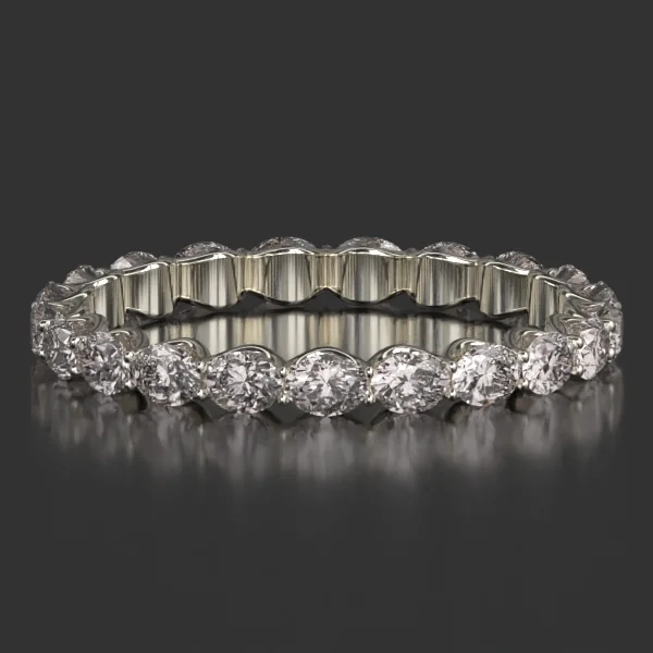 3 x 2.3 mm U-Shaped Shared Prong Eternity Band in White Gold