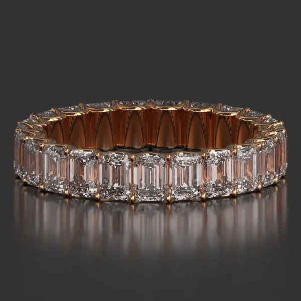 3.75 x 2.75 mm U-Shaped Shared Prong Eternity Band in Rose Gold