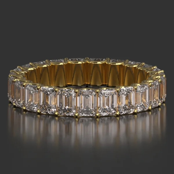 3.75 x 2.75 mm U-Shaped Shared Prong Eternity Band in Yellow Gold