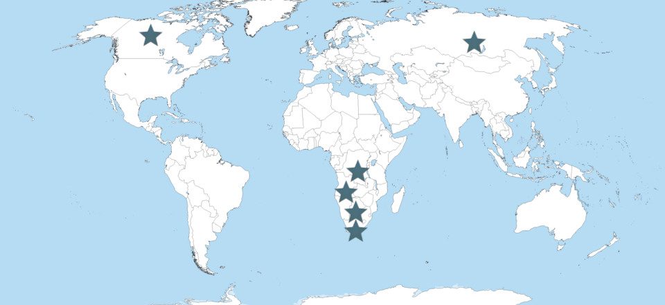 Global diamond mining map